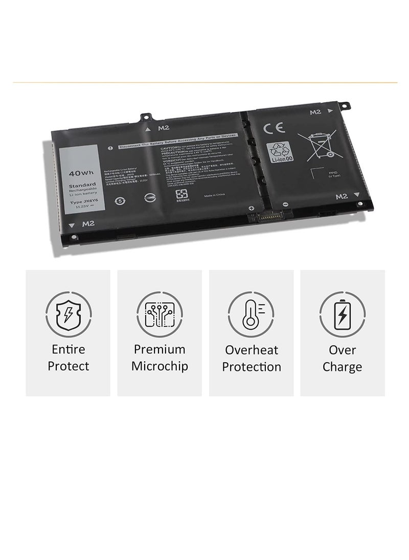 11.25V 40Wh/3Cell Laptop battery compatible for Dell JK6Y6 C5KG6 CF5RH H5CKD Latitude 3410 3510 Series