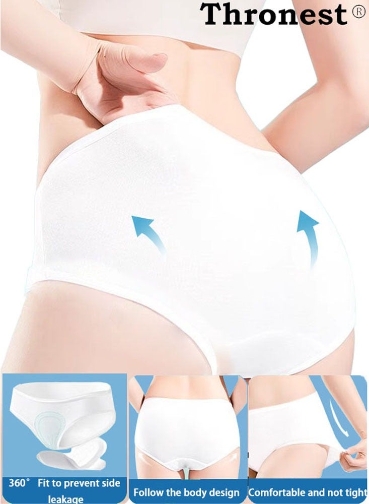 Thronest 5 Pack Sterile High Elasticity Women's Disposable Panties, Mid Waist Soft Hygienic Underwear,Pregnancy and Travel Use with Individually  Package Disposable Briefs, size XXXL  - Image 3