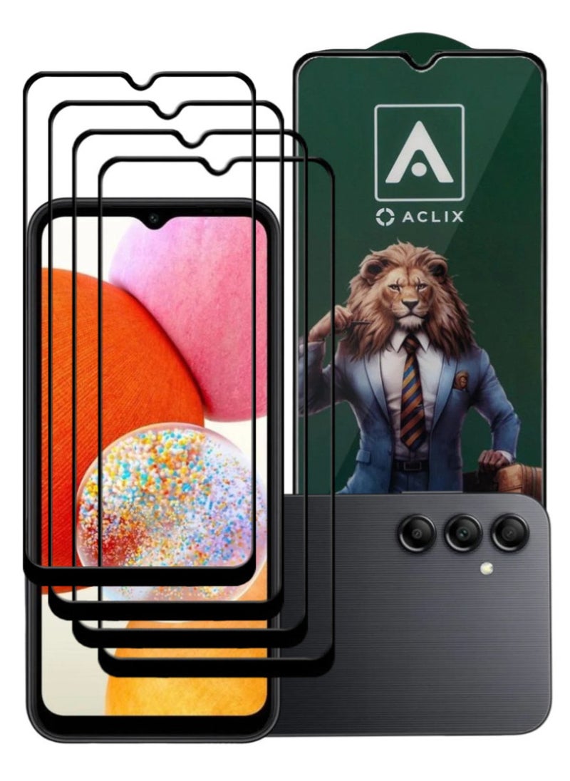 ACLIX 4 Pieces Antistatic ESD Dustproof Premium Quality High Definition Tempered Glass Screen Protector Designed For Samsung Galaxy A14 - Image 1