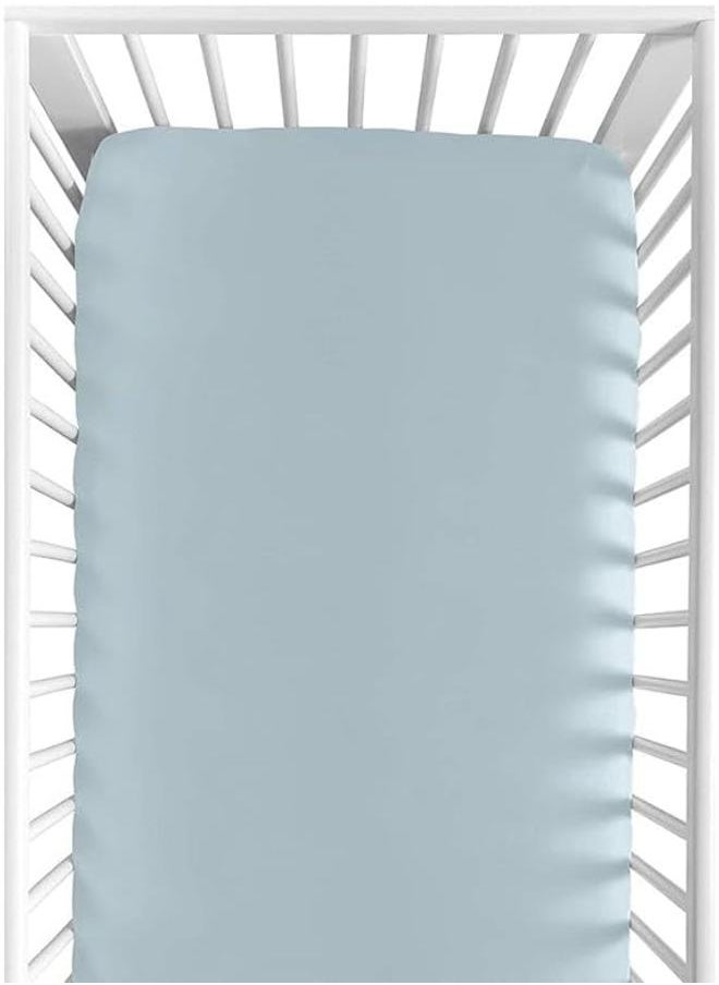 Mamas Gift - Cotton Fitted Sheet, 120 cm x 60 cm Size, Blue - Image 1