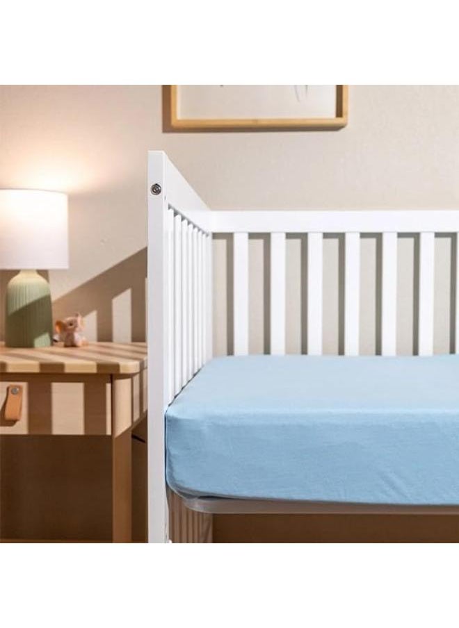 Mamas Gift - Cotton Fitted Sheet, 120 cm x 60 cm Size, Blue - Image 1