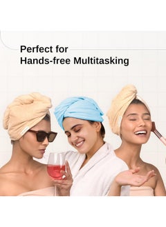BARE ANATOMY Bare Anatomy Microfiber Hair Wrap- Super Absorbent & Lightweight | Fast and Heatless Hair Drying| Non-Slip Design | for All Hair Types | Pack of 1 Comes in Any Random Colour  - Image 5