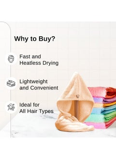 BARE ANATOMY Bare Anatomy Microfiber Hair Wrap- Super Absorbent & Lightweight | Fast and Heatless Hair Drying| Non-Slip Design | for All Hair Types | Pack of 1 Comes in Any Random Colour  - Image 3