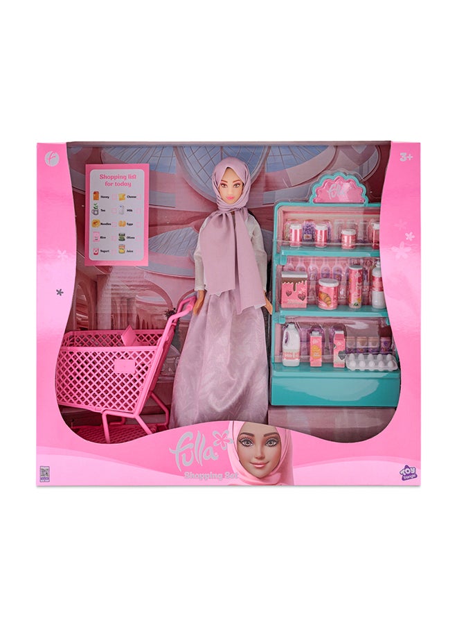 Fulla Doll With Shopping Cart Includes Bottles, Juice, Milk, Chocolate, Chips And Eggs Pretend Grocery Play With Fashion Doll- Encourages Creative Role-Playing And Story Fun For Kids, Perfect For Eid Gifting  - Image 2