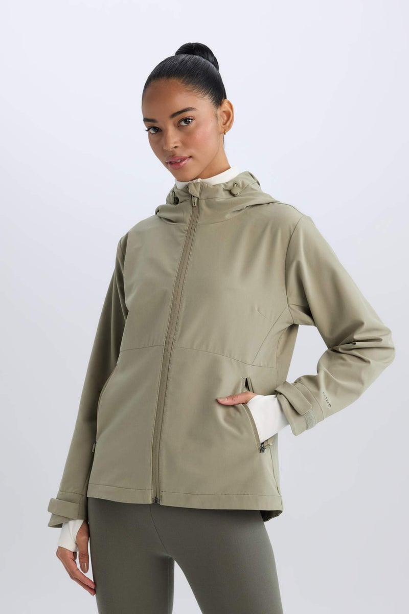 DeFactoFit Regular Fit Hooded Flexible Textured Waterproof Puffer Jacket - Image 4