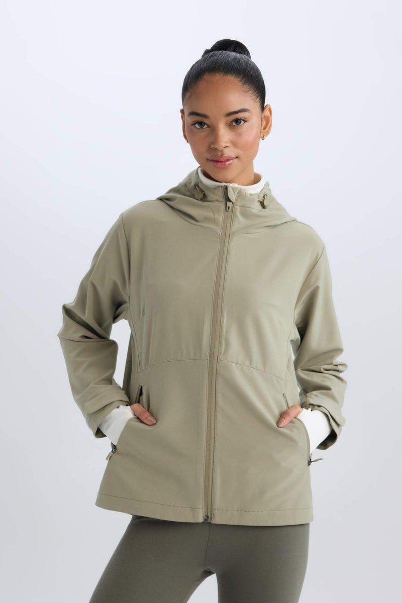 DeFactoFit Regular Fit Hooded Flexible Textured Waterproof Puffer Jacket - Image 3