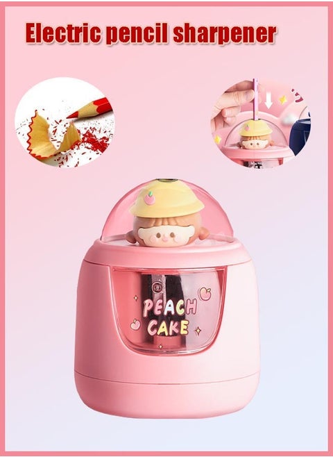 Electric Pencil Sharpener,  Multi-Functional Automatic Pencil Sharpeners, Cute Design Electric Pencil Sharpener for Pencils(7-8mm),  Fast Sharpen, Kawaii Portable Suitable for Pupil Students/Classroom