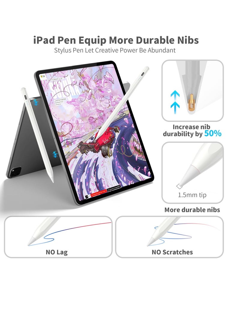 Generic - iPad Pencil 2nd Generation Compatible with Apple Pencil with Power Display with Palm Rejection Tilt Feature, iPad 10th/9th/8th/7th Gen, iPad Pro 11/12.9 inch, iPad Air 5th/4th/3rd Gen, - Image 1