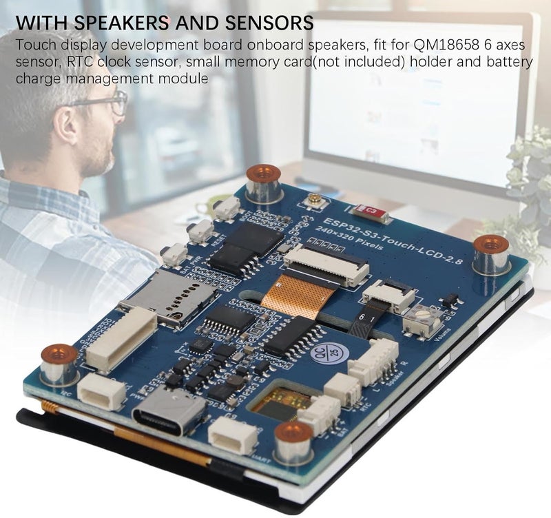 لوحة تطوير شاشة لمس سعوية S3 مقاس 2.8 بوصة، شاشة LCD بدقة 240×320 مع WiFi و Bluetooth 5، معالج ثنائي النواة بتردد 240 ميجاهرتز، لمس خماسي النقاط، 262 ألف لون، ذاكرة فلاش 16 ميجابايت - Image 4