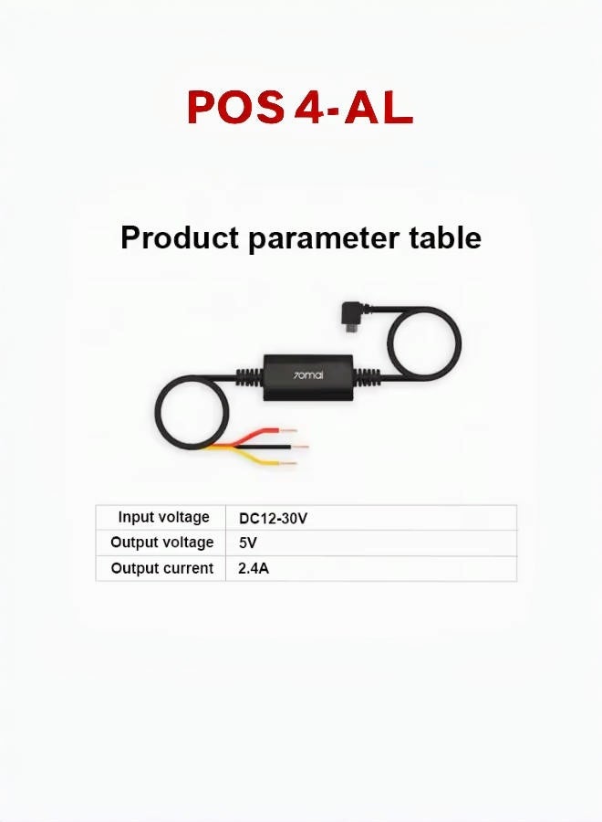 Generic Cable Kit For 24H 70-mai Parking Monitoring For A500, A800 & DashCam Wide  - Image 3