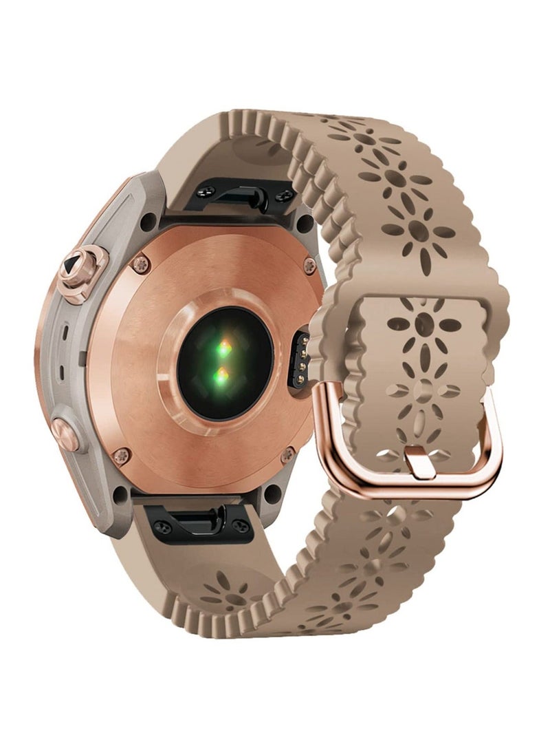 Captaintech Watch Band Waterproof Wristband Strap Lace Silicone for Garmin Fenix 7S Fenix 6S Fenix 5S Instinct 2S for Quick Fit 20mm Soft Silicone Sport Hollowed-out Slim Wrist Strap for Descent Mk2S - Image 1