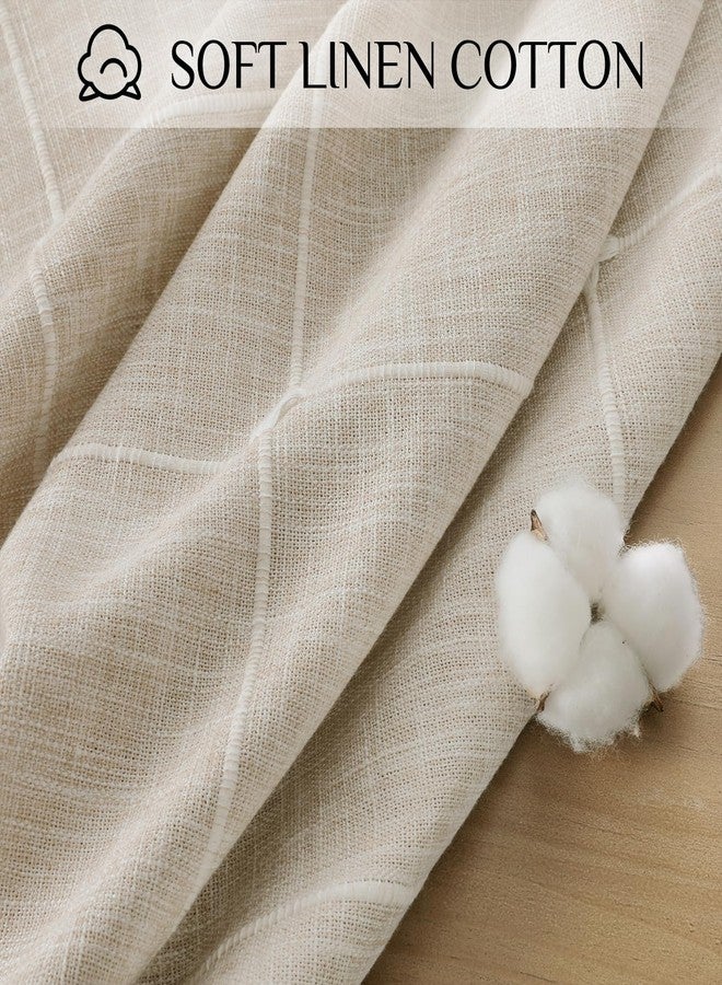 Softalker مفرش طاولة مستطيل من سوفت توكر، مقاوم للماء، مصنوع من الكتان والقطن، بتصميم ريفي، مزين بشرابة، ثقيل الوزن، مقاوم للتجاعيد، مناسب لتناول الطعام/الحفلات/الديكور الريفي - 55 × 70 بوصة، بنقشة مربعات قهوة - Image 5