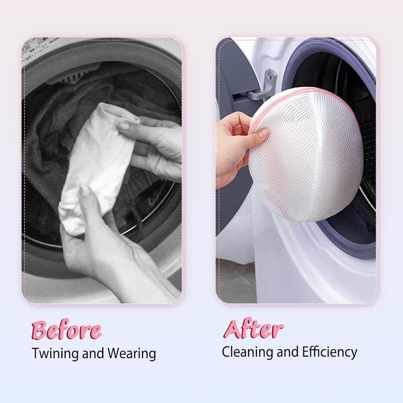 EARTHCONE EARTHCONE Double Layer Laundry Mesh Bag Clothes Washing Bag Laundry Zipper Bag Clothes Protector Bra Bag Undergarment Washing Bag Bra Washer Protector Washing Machine Net Bag 1Pcs  - Image 4