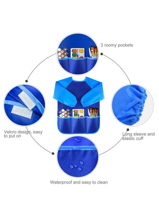 KUUQA Waterproof Children Art Smock Kids Art Aprons With 3 Roomy Pocketspainting Supplies (Paints And Brushes Not Included) - Image 5