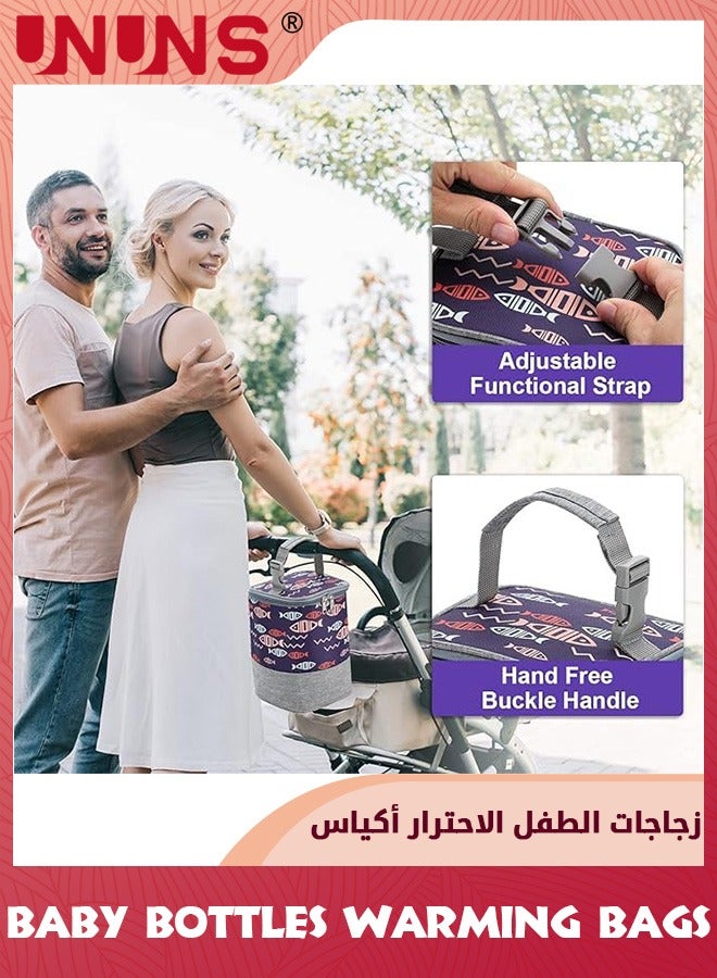 UNUNS حقيبة زجاجات الأطفال مع موزع تركيبة مكون من 4 طبقات، حقائب تبريد زجاجات الأطفال المحمولة، حاوية موزع مسحوق الحليب للسفر، حقيبة تخزين طعام تغذية الأطفال للأم المرضعة - Image 5