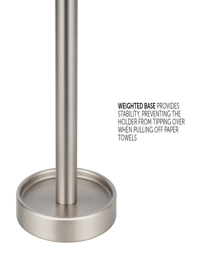 Ivilon Paper Towel Roll Stand - Steady and Easy Tear - Fits All Paper Towel Rolls - Brushed Nickel - Image 4