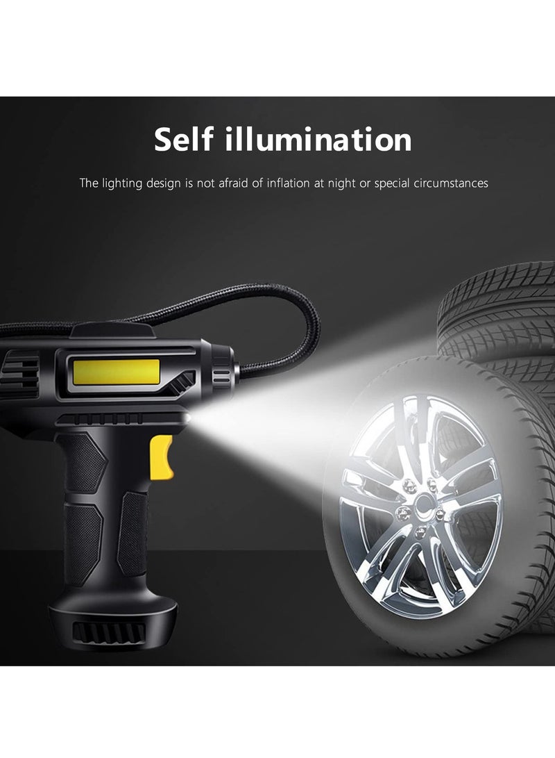 Excefore Tire Inflator, Rechargeable Lithium Ion Battery Portable Handheld Fast Inflation Auto Tire Pump with Digital Pressure Gauge for Car Motorcycles Tires  - Image 3