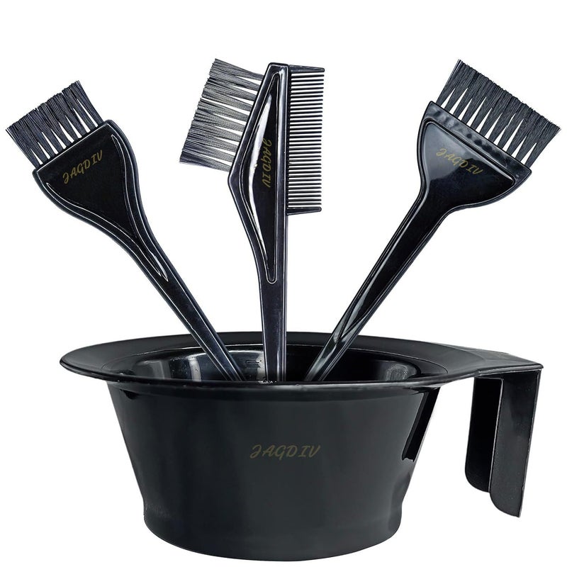 JAGDIV Professional Use Hair Coloring Dyeing Kit Brush with Bowl,Double Ended Extra Applicator Brushes, Reusable, Easy to Clean Tools for Salon Style Hair Color at Home - Image 1