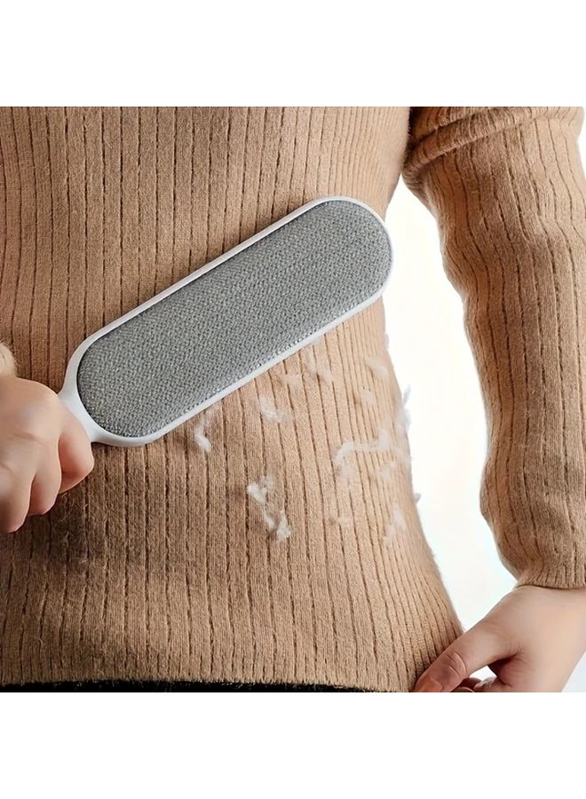 Grey Dual Sided Reusable Pet Hair And Dust Brush Manual Lint Remover For Clothes Sofa Furniture - Image 1