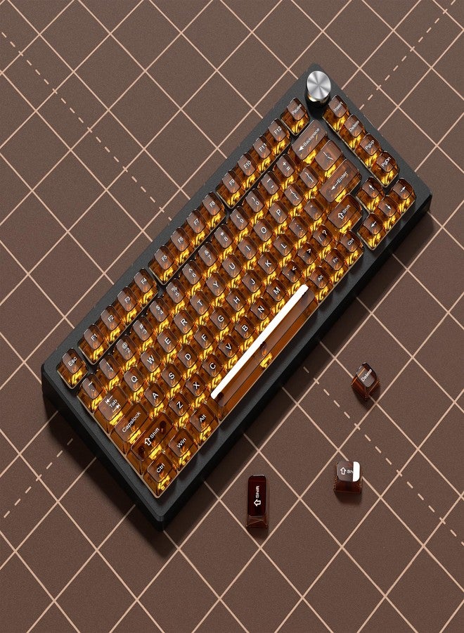 dagaladoo Brown Clear keycaps,Coffee Transparent keycaps 60 75 100 Percent,Ceramic Jelly Key caps Set,Shine Through Key caps.,MDA Profile Keyboard Key Cap for Mx Switches Mechanical Keyboard - Image 4