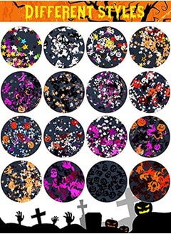 EBANKU 3 Boxes Halloween Nail Art Glitter Sequins, 3D Holographic Skull Spider Pumpkin Bat Ghost Witch Halloween Confetti Glitter For Diy Nail Art Halloween Party  - Image 3