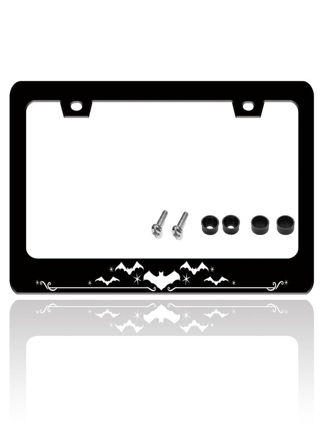 TINALUIN Bat License Plate Frame Funny Gothic Style License Plate Holder Animal for Front and Rear Car Tags Reusable Durable Stainless Steel Car Decoration with Screws 6.3 X 12.2 Inch for Men Women - Image 1