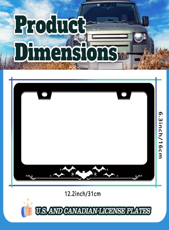 TINALUIN Bat License Plate Frame Funny Gothic Style License Plate Holder Animal for Front and Rear Car Tags Reusable Durable Stainless Steel Car Decoration with Screws 6.3 X 12.2 Inch for Men Women - Image 3