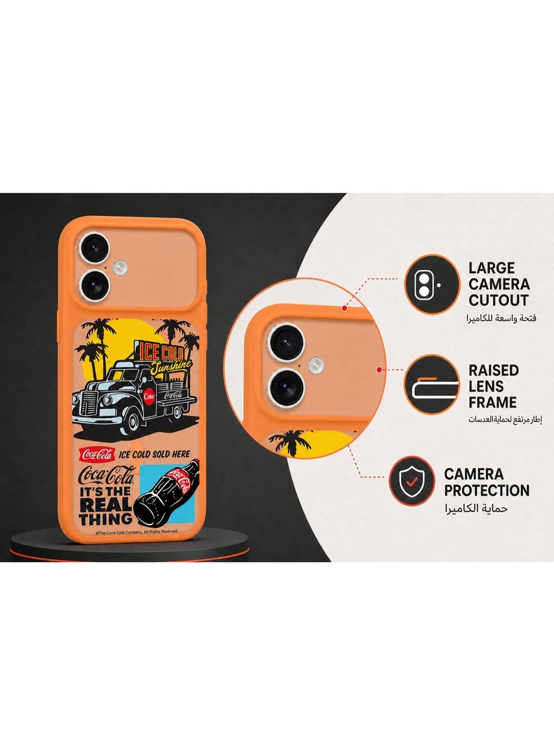 Coca-Cola iPhone 17 Magnetic Phone Case, Ice Cold Sunshine Vintage Truck Design, Raised Camera Protection, Slim Matte TPU Cover, Orange - Image 4