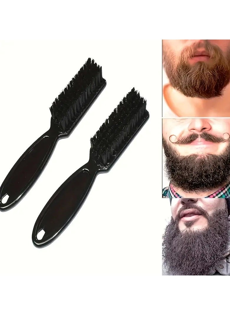 Goolsky 2pcs Beard Comb, Hair Cleaning Brush, Barber Neck Duster, Hair Removal Comb Hair Styling Hairdressing Tools  - Image 1