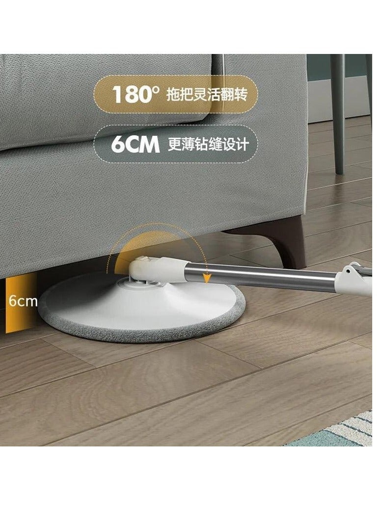 مجموعة ممسحة ودلو دوارة، دلو ممسحة دوارة بنظام ممسحة - مجموعة ممسحة دلو ممسحة دوارة مع فصل مياه الصرف الصحي النظيفة، رأسين ممسحة، التنظيف المنزلي - Image 4