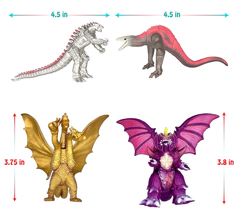 TwCare Exclusive Set of 8 Godzilla vs Kong Toys Movable Joint Action Figures  King of The Monster Dinosaur Shin Ghidorah Skull Crawler Destoroyah Mecha Mechagodzilla Cake Toppers Pack - Image 3