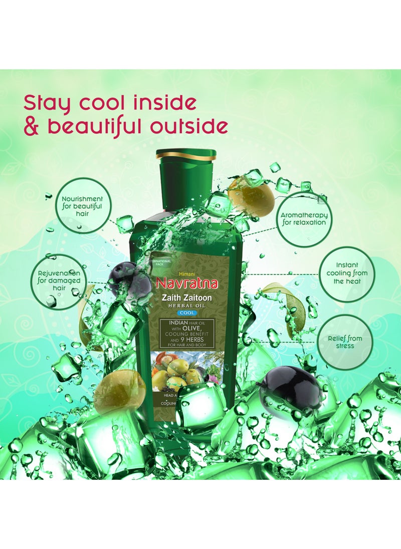 Navratna Himani Navratna Zaith Zaitoon Herbal Oil Cool - 200ML  - Image 4