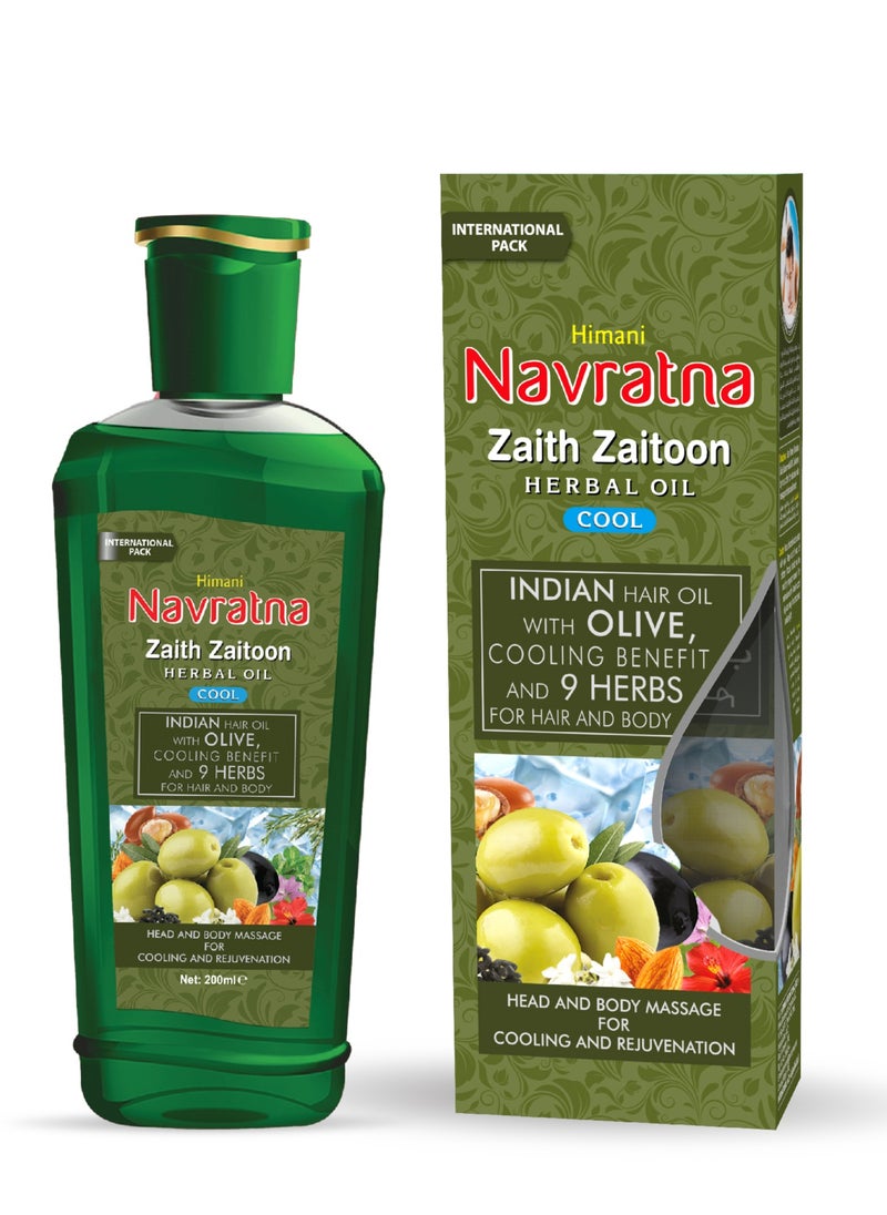 Navratna Himani Navratna Zaith Zaitoon Herbal Oil Cool - 200ML  - Image 1