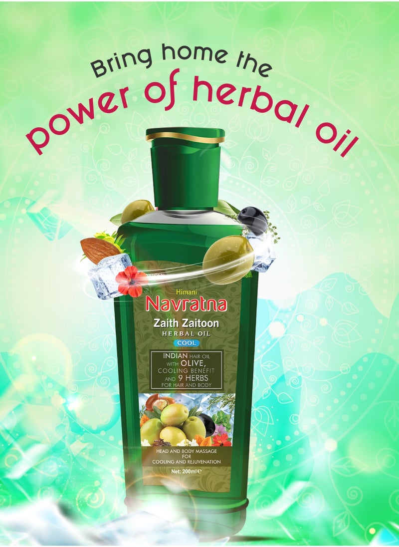 Navratna Himani Navratna Zaith Zaitoon Herbal Oil Cool - 200ML  - Image 2