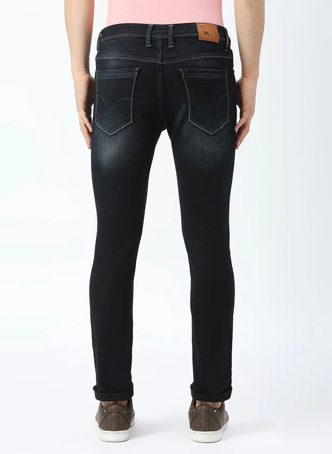 LAWMAN Pg3 Mid Rise Low Fade Jeans with Button Closure by Styli