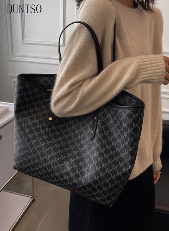DUNISO Women's Shoulder Tote Bag Faux Leather Handbag for Women Large Capacity Messenger Fashionable Travel Shoulder Bag for Ladies Girls College Students - Image 1