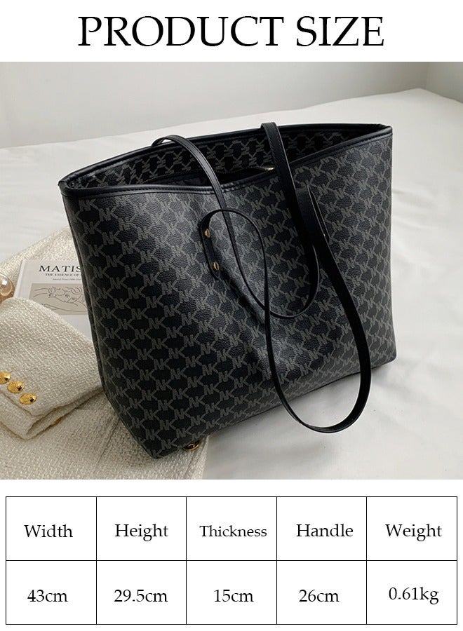 DUNISO Women's Shoulder Tote Bag Faux Leather Handbag for Women Large Capacity Messenger Fashionable Travel Shoulder Bag for Ladies Girls College Students - Image 4