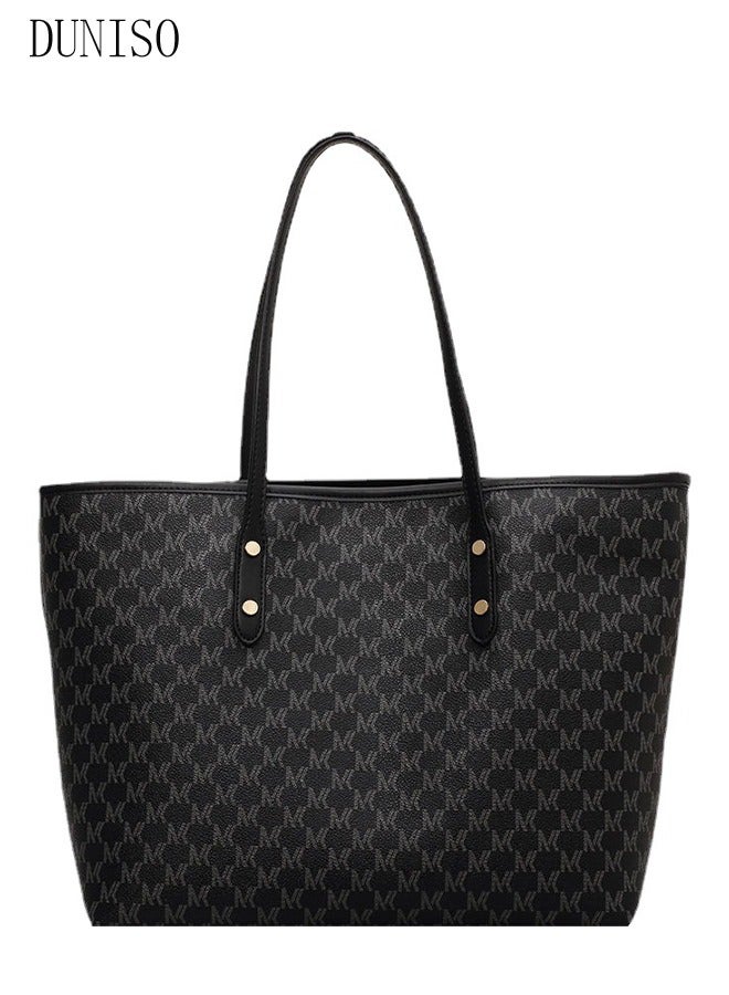 DUNISO Women's Shoulder Tote Bag Faux Leather Handbag for Women Large Capacity Messenger Fashionable Travel Shoulder Bag for Ladies Girls College Students - Image 2