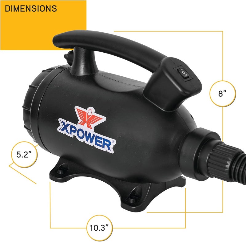 Xpower A-5 Electric Air Duster for Dusting, Drying, Inflating, Blowing, Vacuuming, Car Detailing, Computer, Leaf Blowing, 100 CFM, 5 Nozzles + 2 Brushes, High Performance Motor, Eco-Friendly - Image 5