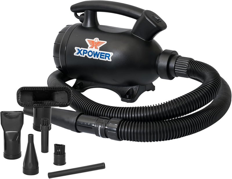 Xpower A-5 Electric Air Duster for Dusting, Drying, Inflating, Blowing, Vacuuming, Car Detailing, Computer, Leaf Blowing, 100 CFM, 5 Nozzles + 2 Brushes, High Performance Motor, Eco-Friendly - Image 1