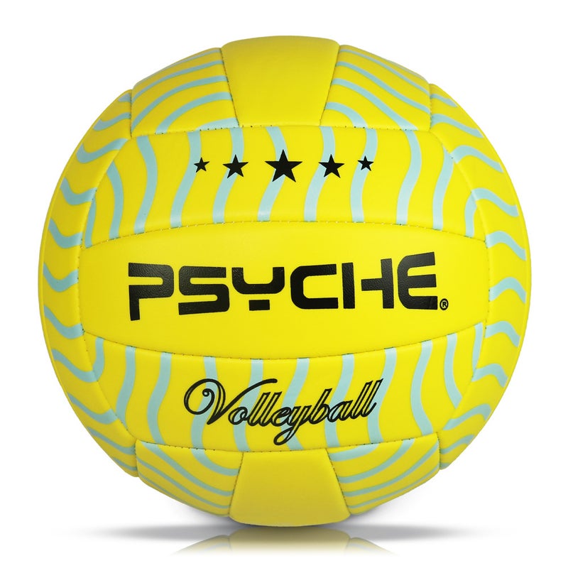Generic PSYCHE No.5 PVC Sewn Volleyball for Student Training Five-pointed star yellow V5019