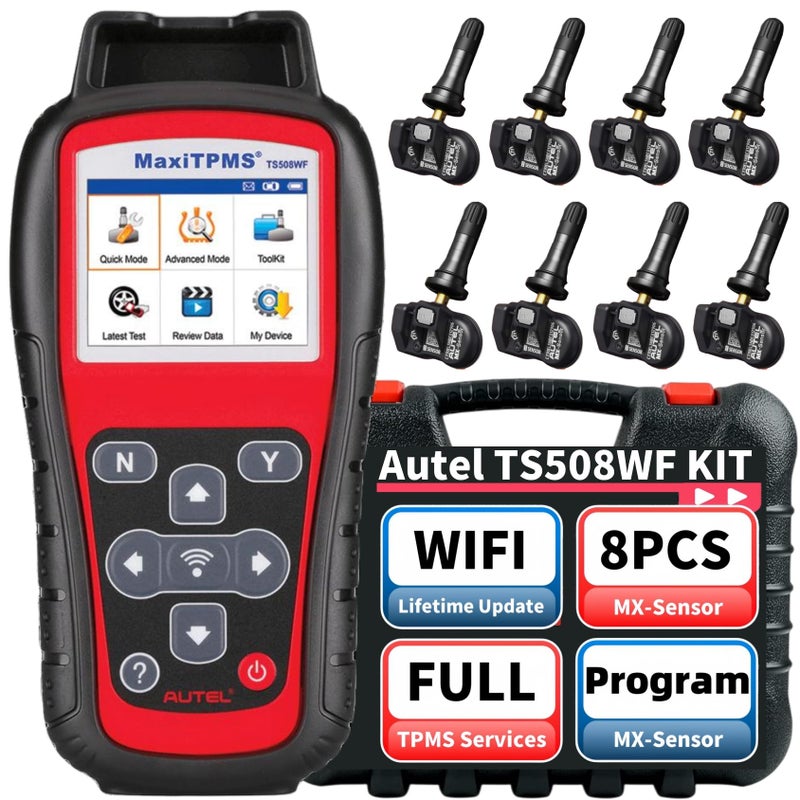 Autel MaxiTPMS TS508WF KIT 2025 TPMS Programming Tool with 8PCS Autel MX Sensor 229 Tire Sensor Programmer RelearnActivateReadCopy TPMS Sensors TPMS Reset WiFi Ver of TS601 TS508 TS501