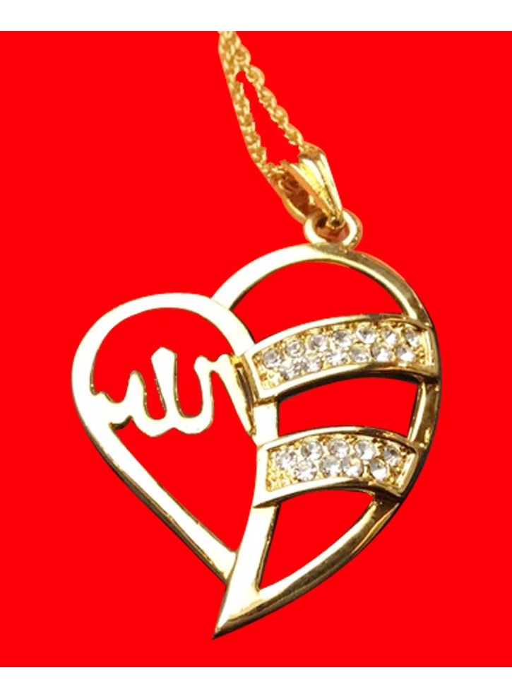 DubaiGallery Fashion Jewelry Highly craftsmanship Dubai Gold plated luxury Golden Islam Allah Pendant Necklace For Women Girls Men  - Image 2
