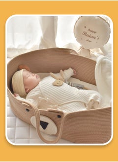 Moovant Baby Diaper Basket, Foldable Baby Sleeping Basket Outgoing, Baby Changing Handbasket, Portable Hand-Woven Moses Basket, Newborn Baby Cradle  - Image 2