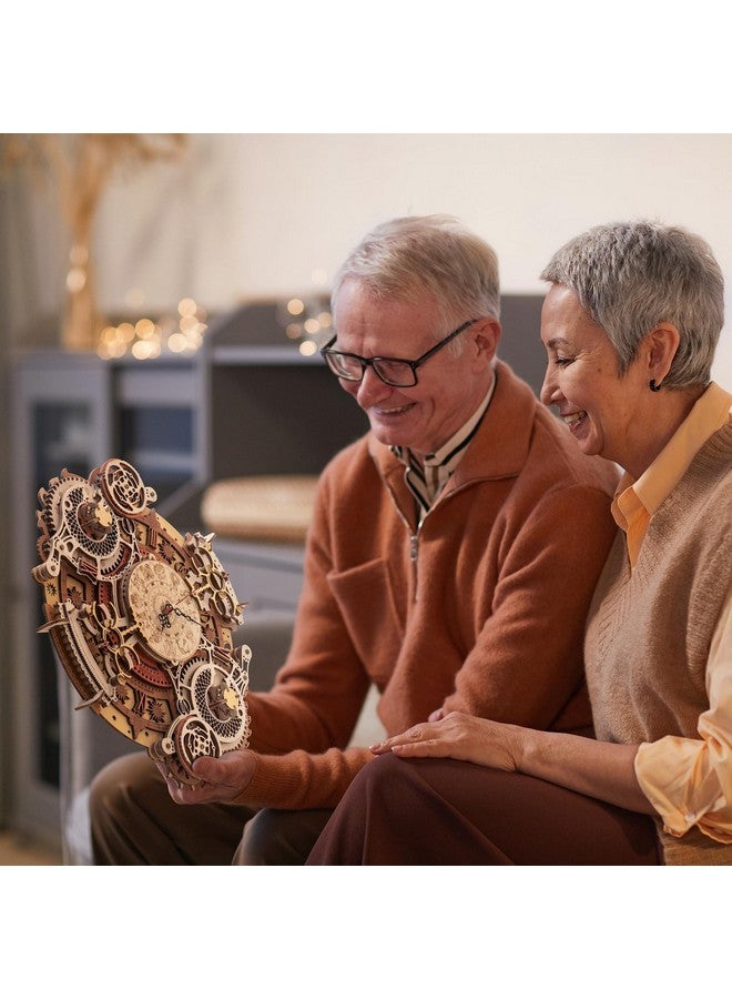 ROKR 3D Wooden Puzzles For Adults-Wooden Clock Puzzle Kit-Wood Model Kits To Build For Adults-Zodiac Wall Clock - Image 2