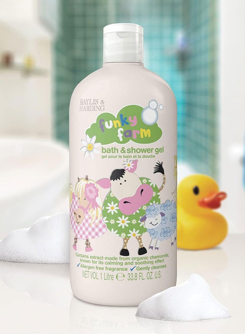 Baylis & Harding Funky Farm Kids Bath and Shower Gel, 1 Litre | Paraben Free | Allergen Free | Organic Chamomile Extract | Gentle and Soothing Formula for Kids | Fun and Refreshing Clean - Image 2