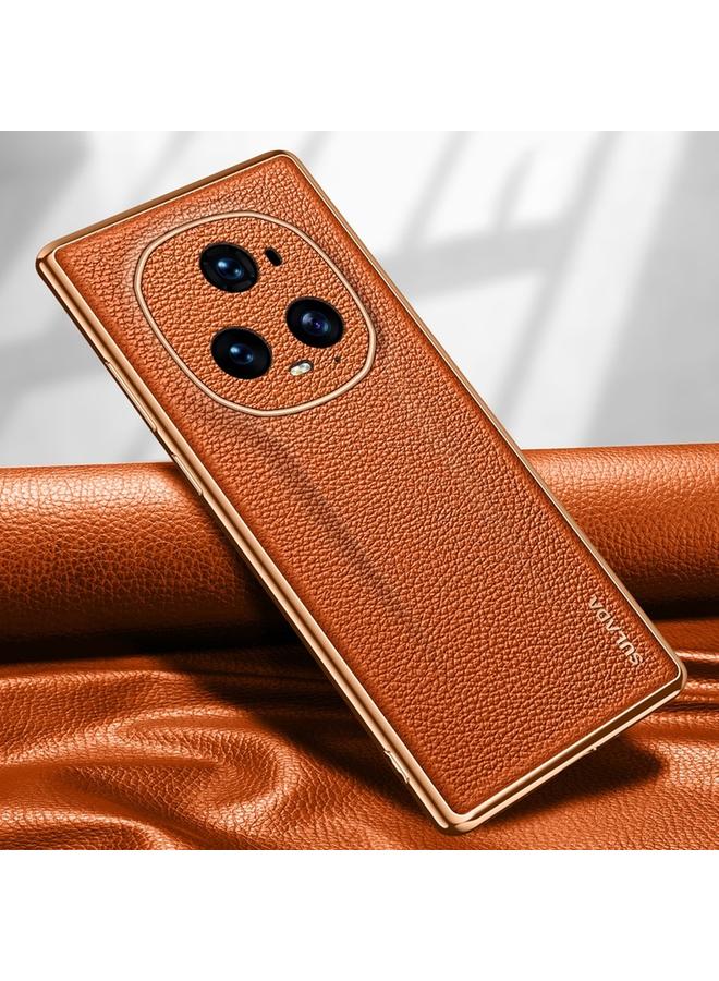The Bros Case For Honor Magic5 Ultimate TPU + Litchi Texture Leather Phone Case