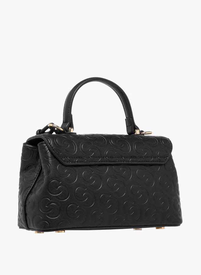 Celeste Monogram Embossed Crossbody Bag with Detachable Strap and Twist Lock Closure