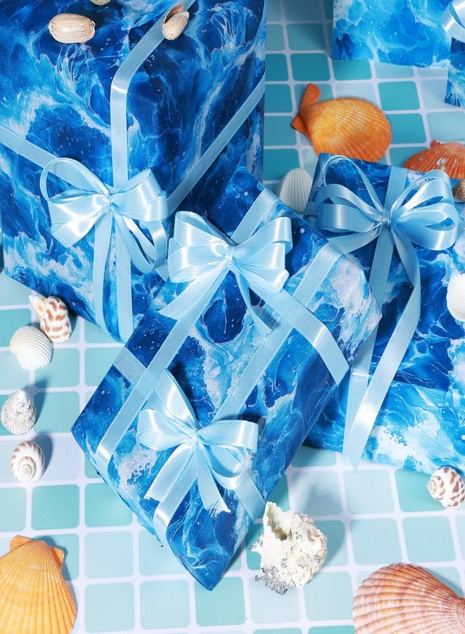 100 Sheet Ocean Wave Tissue Paper, 20x14 inch Blue Sea Waves Wrapping Seamless Print Waves Tissue Paper for Beach Pool Birthday Summer Ocean Theme Party - Image 5