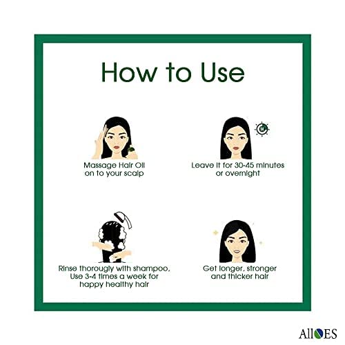 ALLOES PHARMACEUTICALS ALLOES PHARMACEUTICALS Natural Hair Oil Made with the Goodness of Amla Mehandi Mahendi Shikakai Bhringraj for deep irritated scalp 100ML Pack of 4  - Image 3